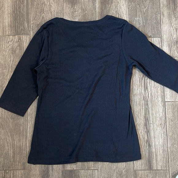 New Black V-Neck Sturgis 3/4 Sleeve T-Shirt with Rhinestone Wing Design - Picture 5 of 6